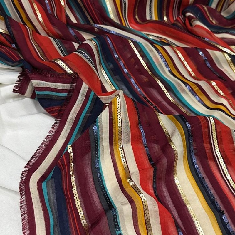 Colorful Striped Embroidered S - огляд і ціна Ethnic Fashion Designers
