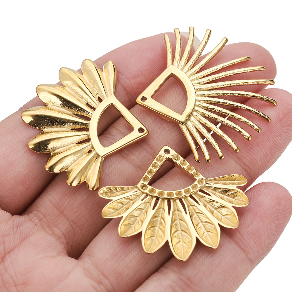 2pcs Stainless Steel Fan Shape - огляд і ціна Ethnic Fashion Jewellery