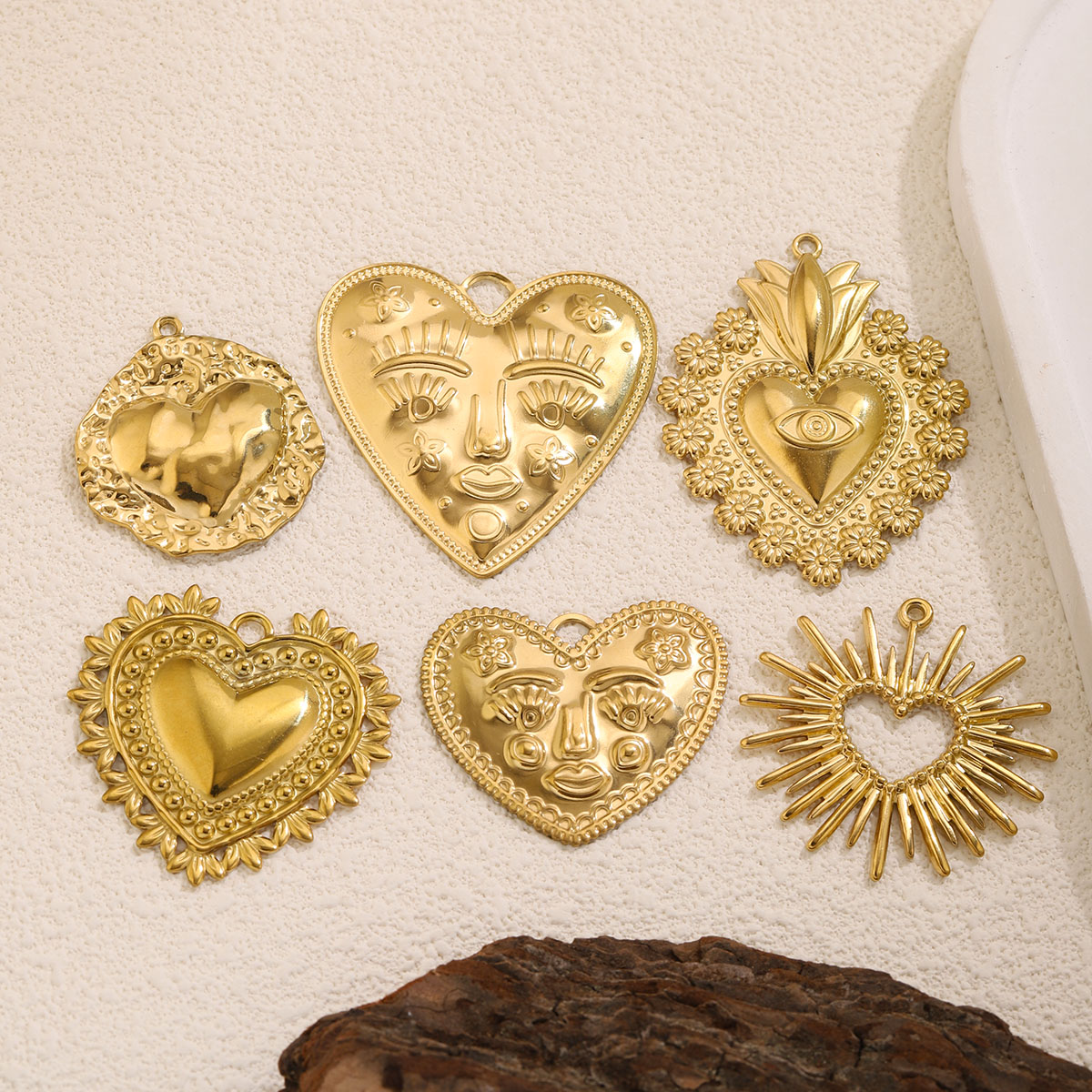 5Pcs PVD Gold Stainless Steel  - огляд і ціна Ethnic Fashion Jewellery