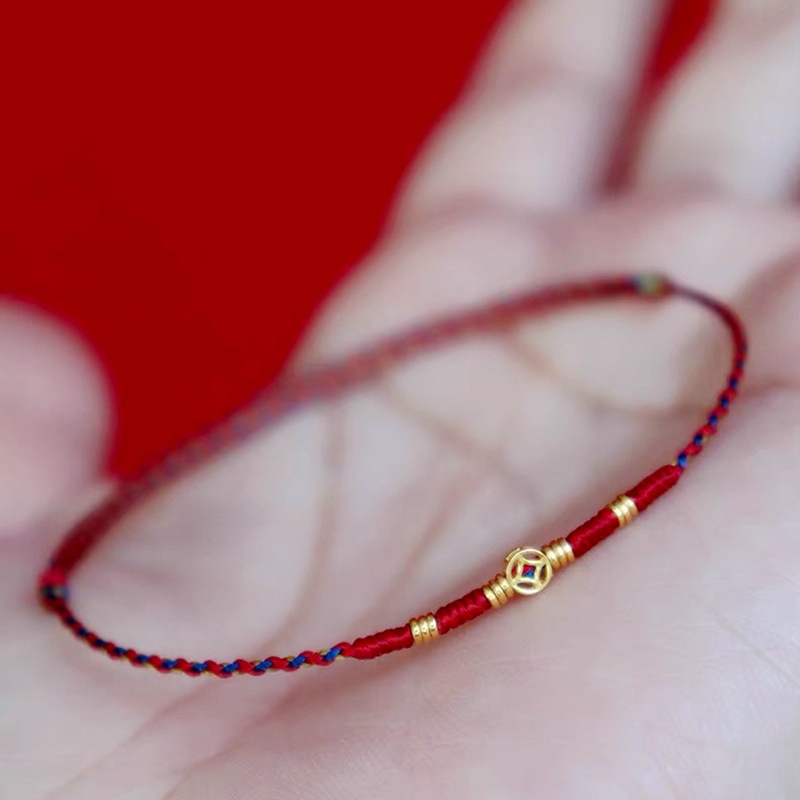 Copper Coin Woven Bracelet Red - огляд і ціна Ethnic Fashion Co In