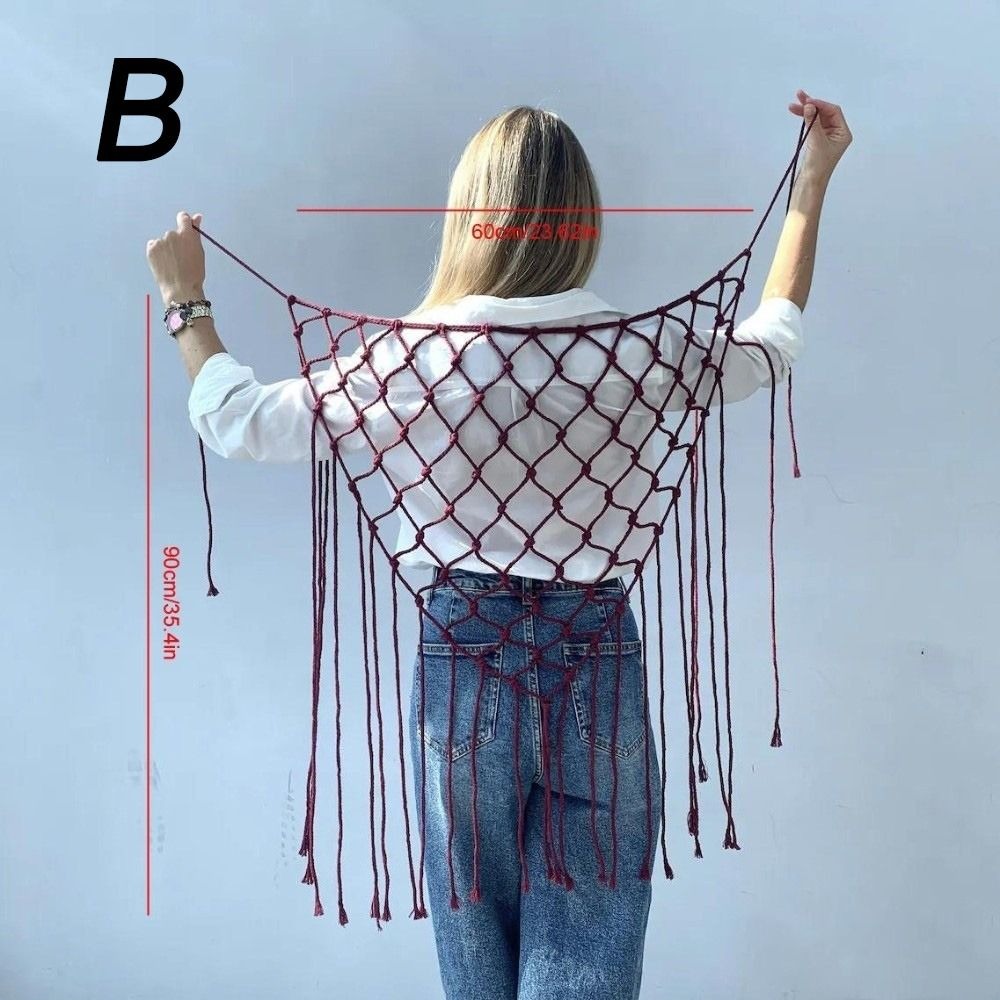 Bohemian Netted Fringe Scarf S - огляд і ціна Ethnic Fashion Designers