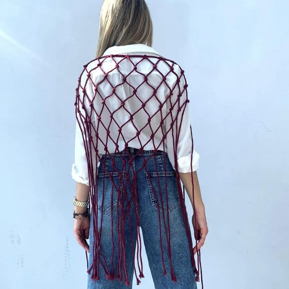 Bohemian Netted Fringe Scarf S - огляд і ціна Ethnic Fashion Designers